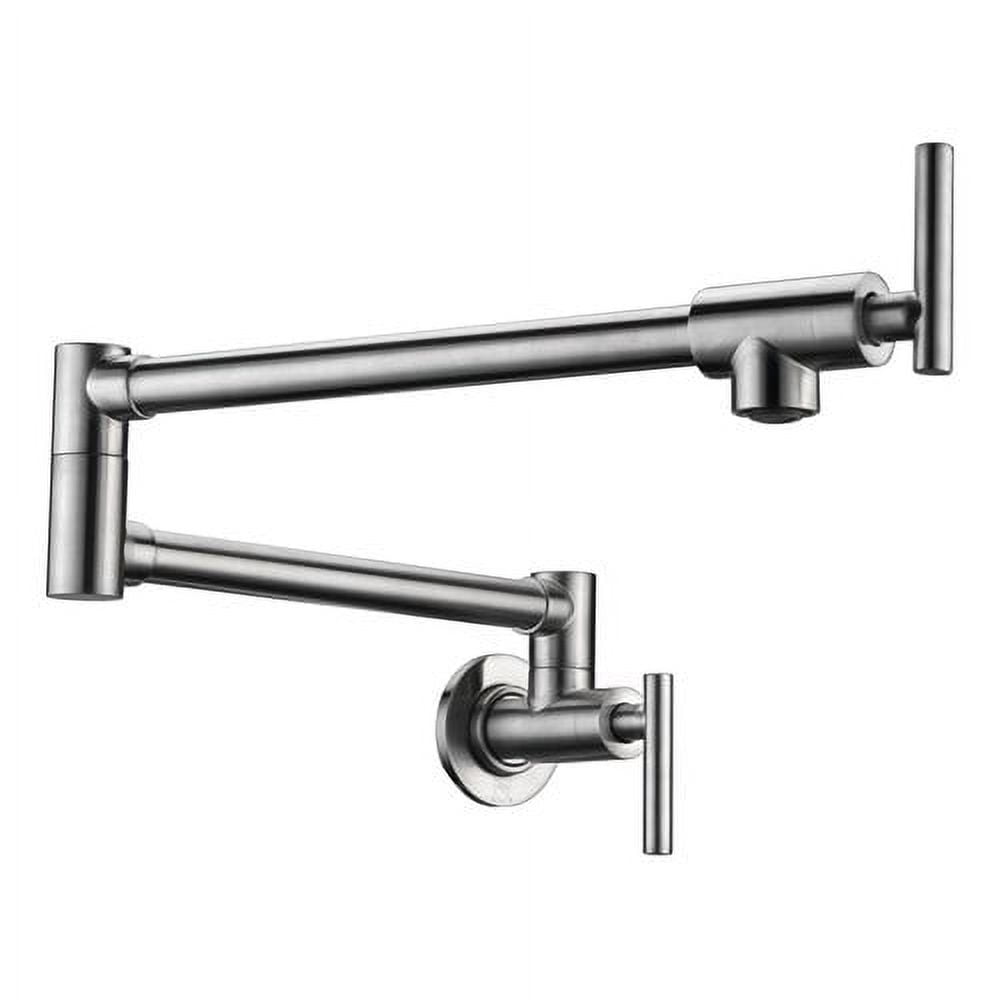 Brushed Nickel Wall Mounted Dual Joint Pot Filler