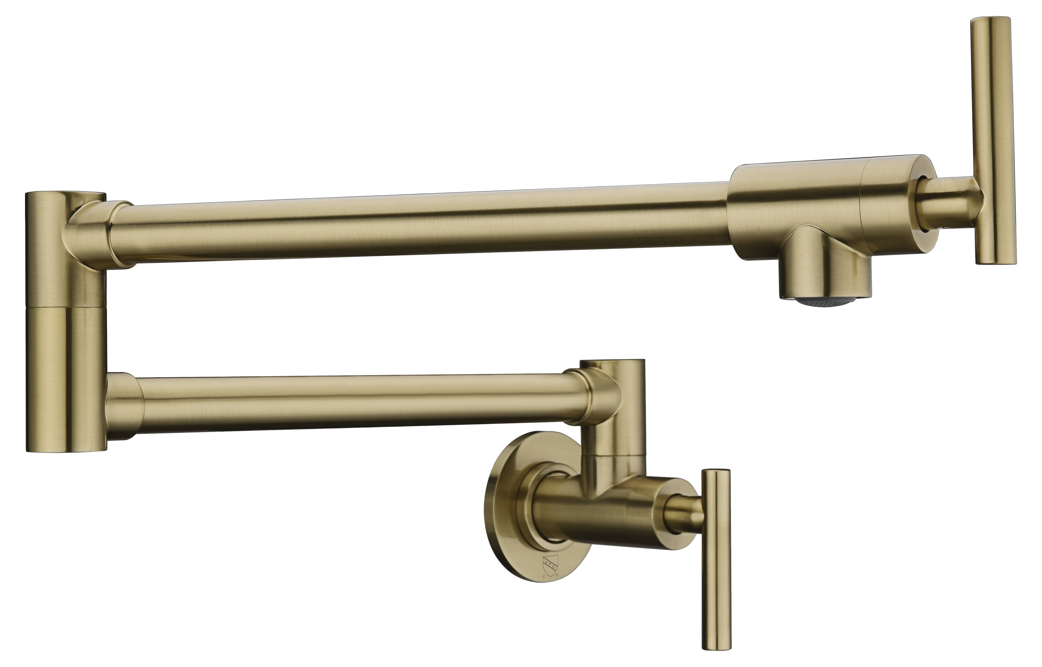 ANZZI Braccia Wall Mounted Pot Filler Kitchen Faucet in Brushed Brass