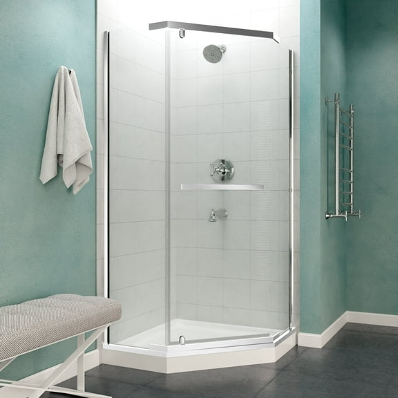 ANZZI Castle Series 49 in. W x 72 in. H Semi-Frameless Hinged Shower Door in Polished Chrome
