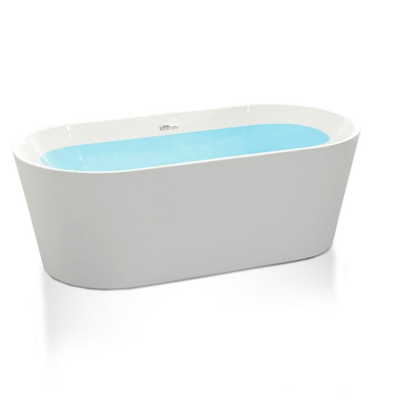 ANZZI Chand Series 5.58 ft. Freestanding Bathtub in White