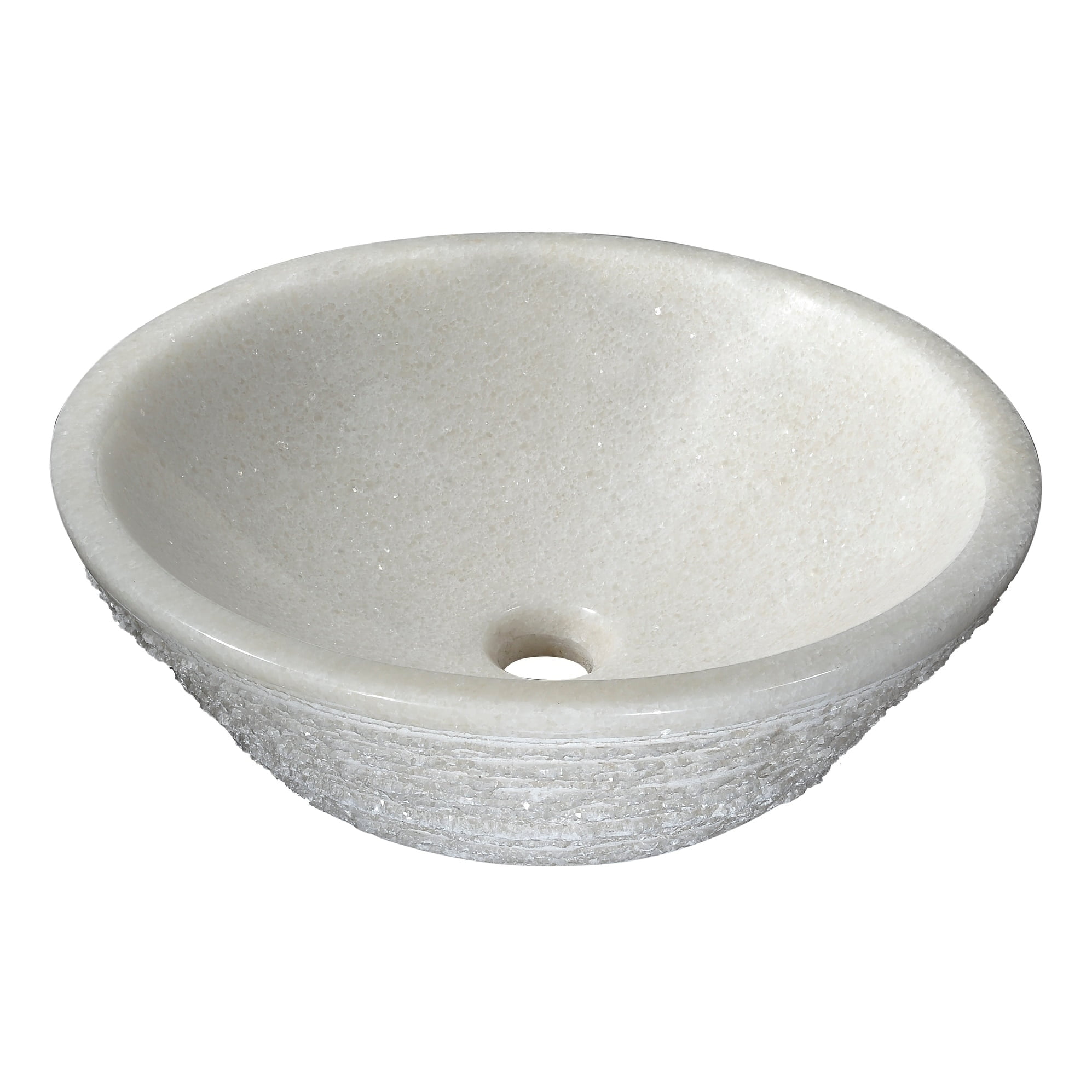 Cliffs of Dover White Marble Circular Bathroom Vessel Sink