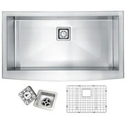 ANZZI Elysian 32-inch Farmhouse Single Basin Stainless Steel Kitchen Sink in Brushed Satin