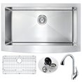 thumbnail image 1 of ANZZI  Elysian Polished Chrome Stainless Steel 36-inch Accent Faucet Farmhouse Kitchen Sink, 1 of 5