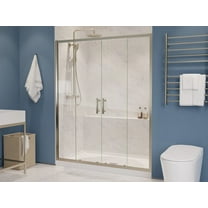 ANZZI Enchant 70-in. x 60.4-in. Framed Sliding Shower Door in Brushed Nickel