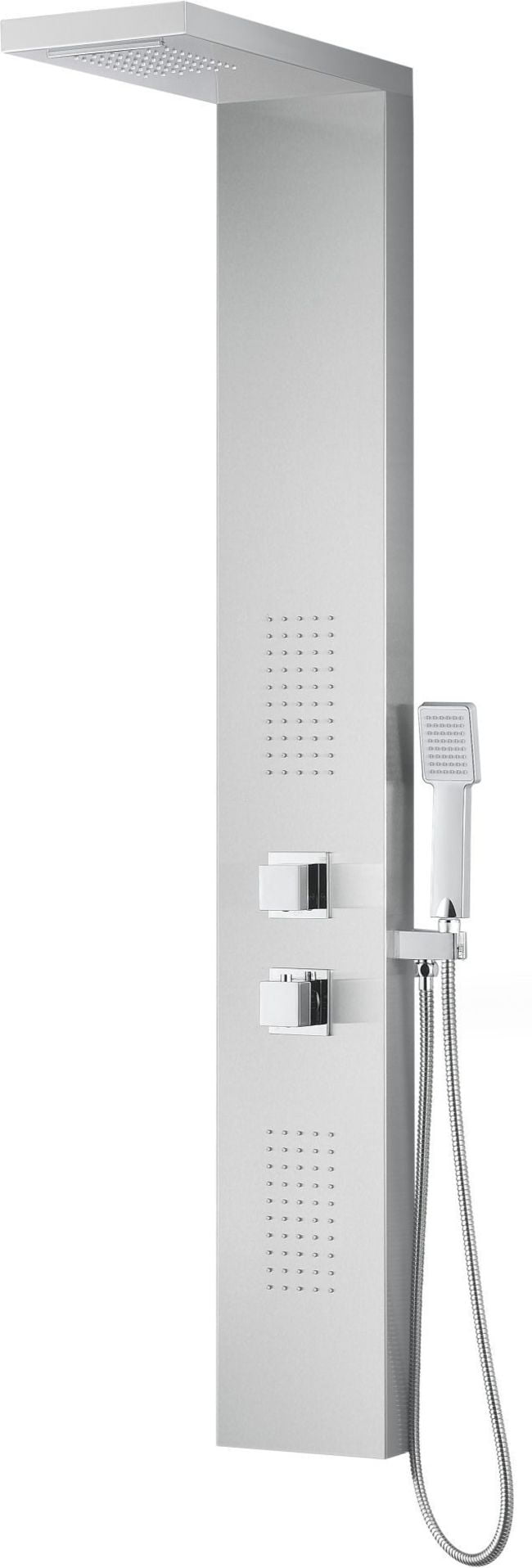 Expanse 64'' Brushed Steel Full Body Shower Panel with Jets