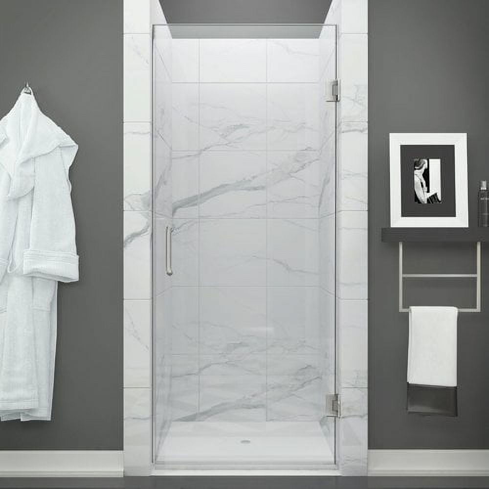 Fellow Series 24" x 72" Brushed Nickel Frameless Shower Door