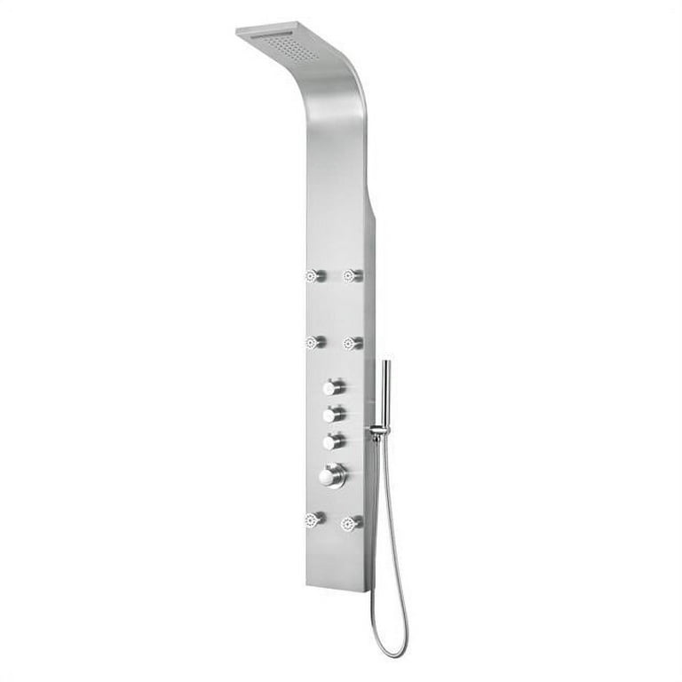 ANZZI Fontan Brushed Steel 6-Spray Shower Panel System (Valve Included) ANZZI Fontan Brushed Steel 6-Spray Shower Panel System (Valve Included)