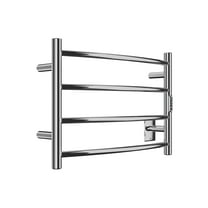 Glow Series 4-Bar Wall Mounted Electric Bathroom Towel Warmer Rack in Polished Chrome Finish Stainless Steel