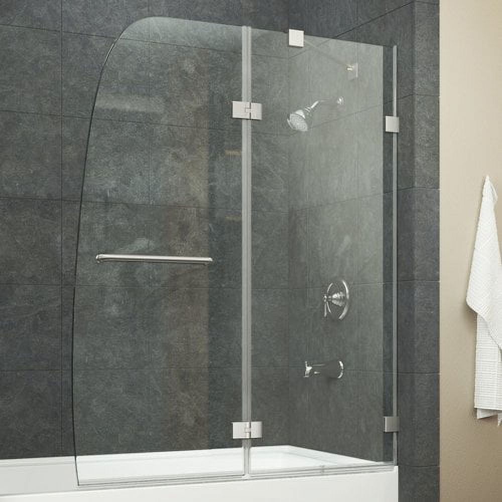 Grand Series 31.5" x 56" Frameless Hinged Tub Door in Brushed Nickel
