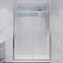 ANZZI Framed Glass Shower Door Halberd Series with Tsunami Guard 48 x 72 in. Brushed Nickel