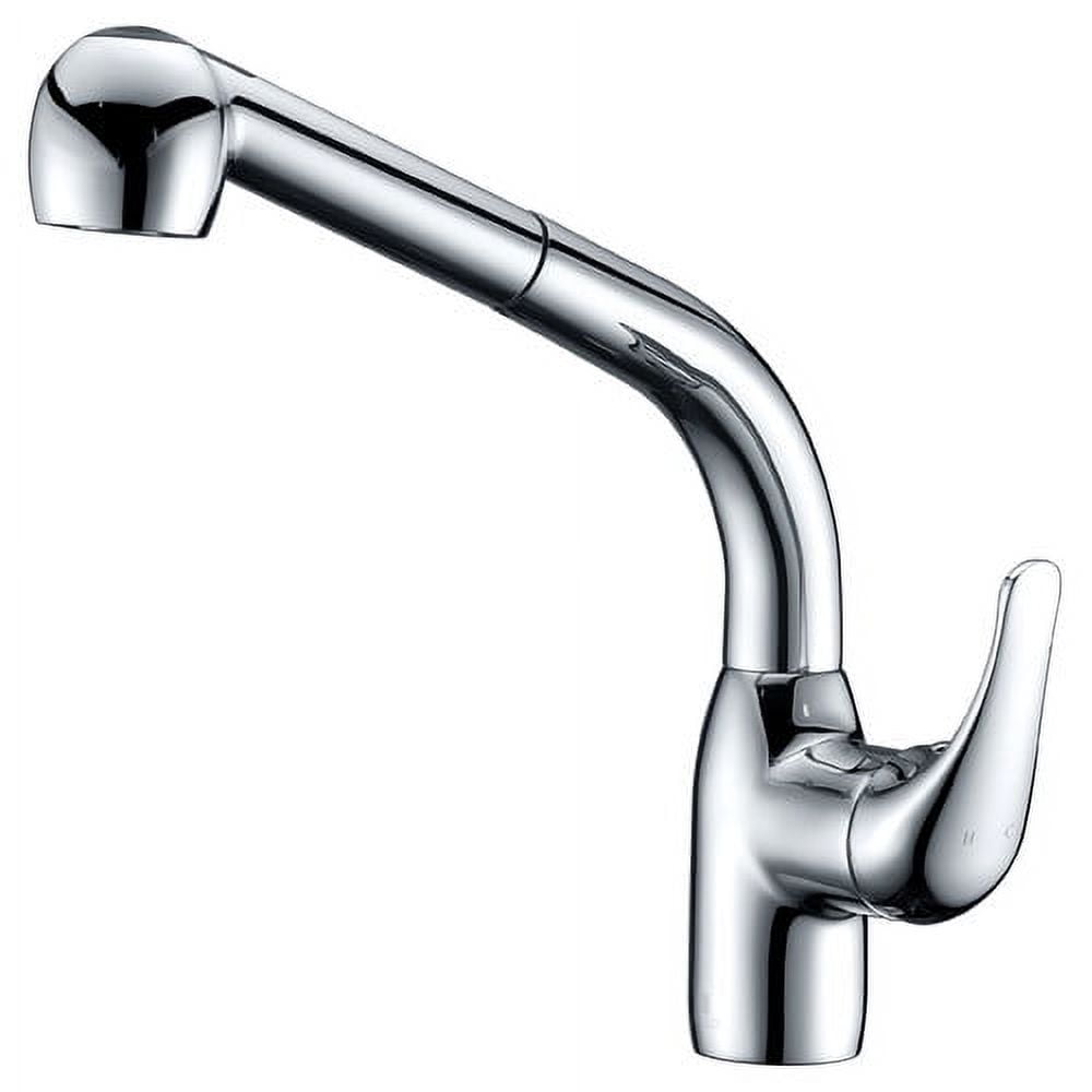 Chrome Single-Handle Pull-Out Spray Kitchen Faucet