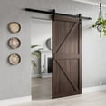 thumbnail image 1 of ANZZI Heavy Duty Sturdy Sliding Barn Door - 36x84'' Brown Sliding Wood Single Slide Door - Solid Core MDF + PVC - Knockdown Design - Barn Doors and Hardware Included - Space-Saving Solution, 1 of 10
