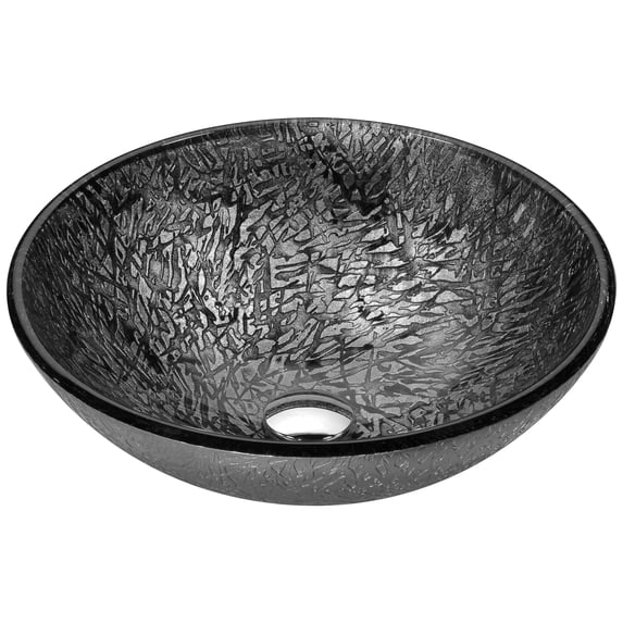 ANZZI Jonas 16.5" High Tempered Glass Vessel Bathroom Sink in Arctic Sheer