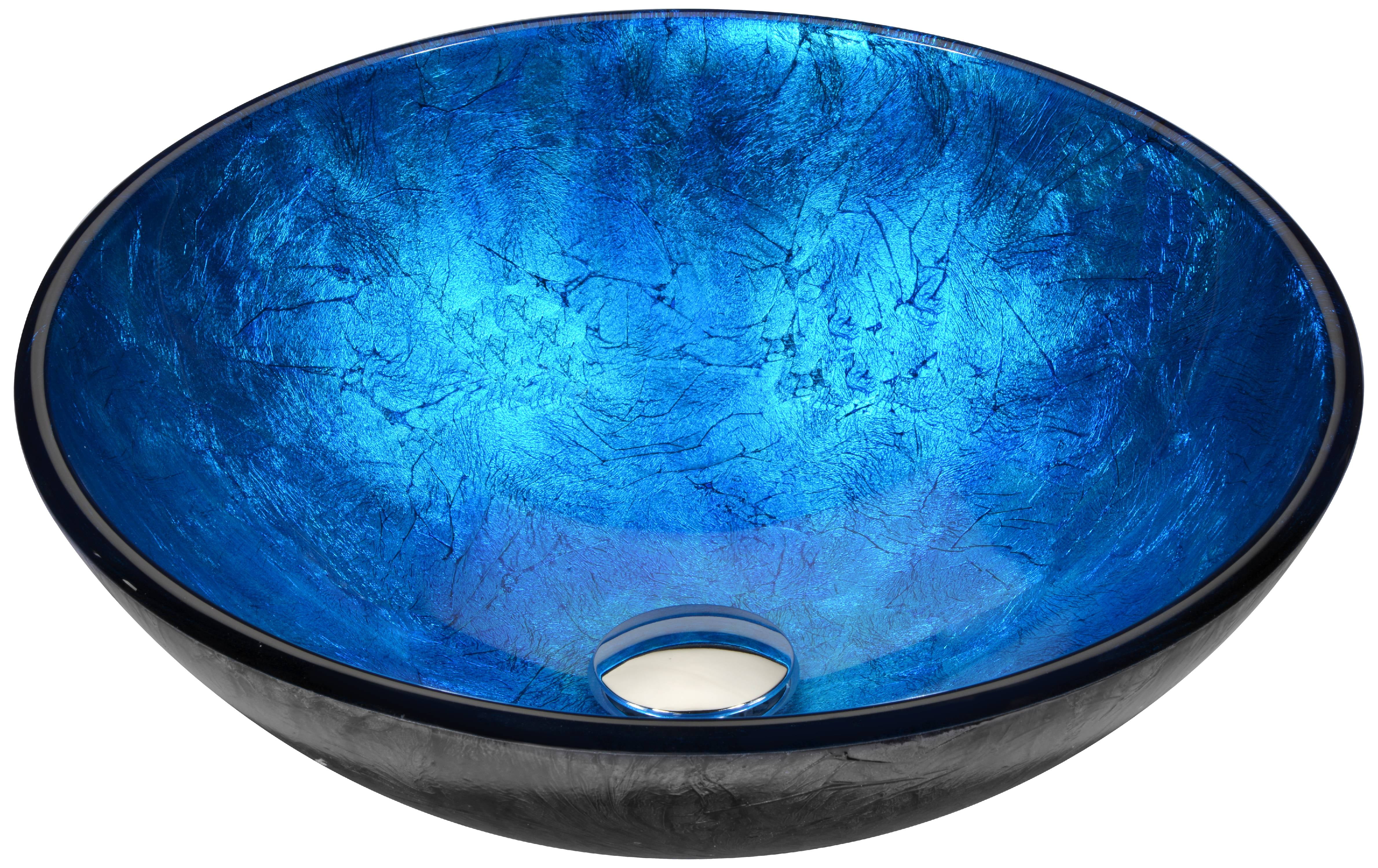 Jona〄 ANZZI Jonas Series Vessel Sink in Frosted Blue - Walmart.com