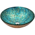 thumbnail image 1 of ANZZI Makata 16.5" Tempered Glass Vessel Bathroom Sink in Gold/Cyan Mix, 1 of 9