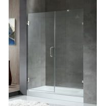 ANZZI Makata Series 60 in. W by 72 in. H Frameless Hinged Shower Door in Polished Chrome with Handle