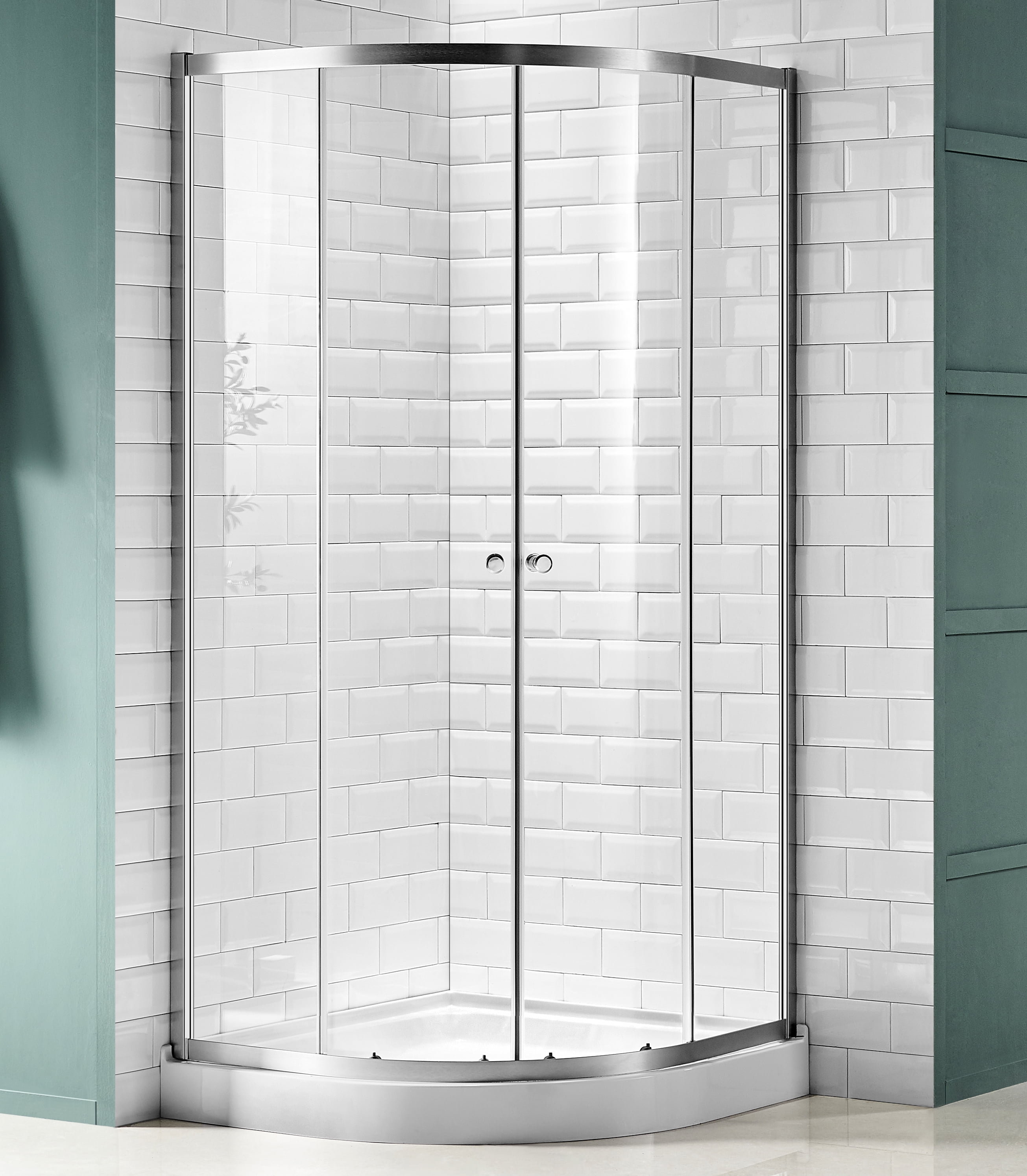 Mare Series 35'' x 76'' Brushed Nickel Framed Shower Enclosure