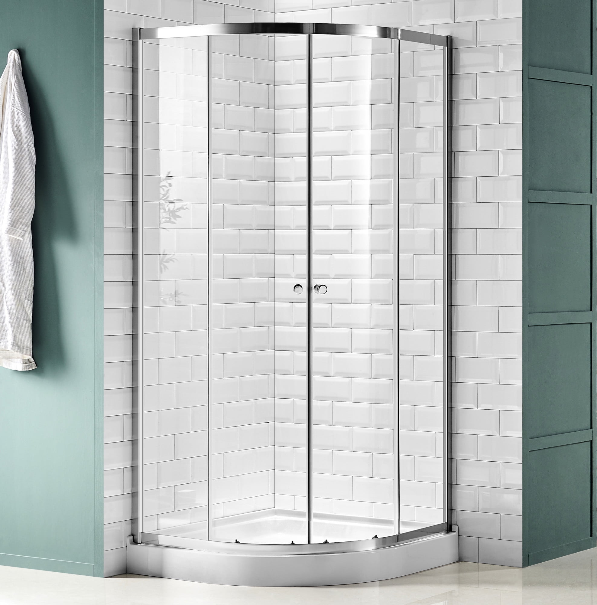 Mare Series 35'' x 76'' Polished Chrome Framed Shower Enclosure