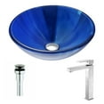 thumbnail image 1 of ANZZI  Meno Series Lustrous Blue Deco-Glass Vessel Sink with Enti Brushed Nickel Faucet, 1 of 4