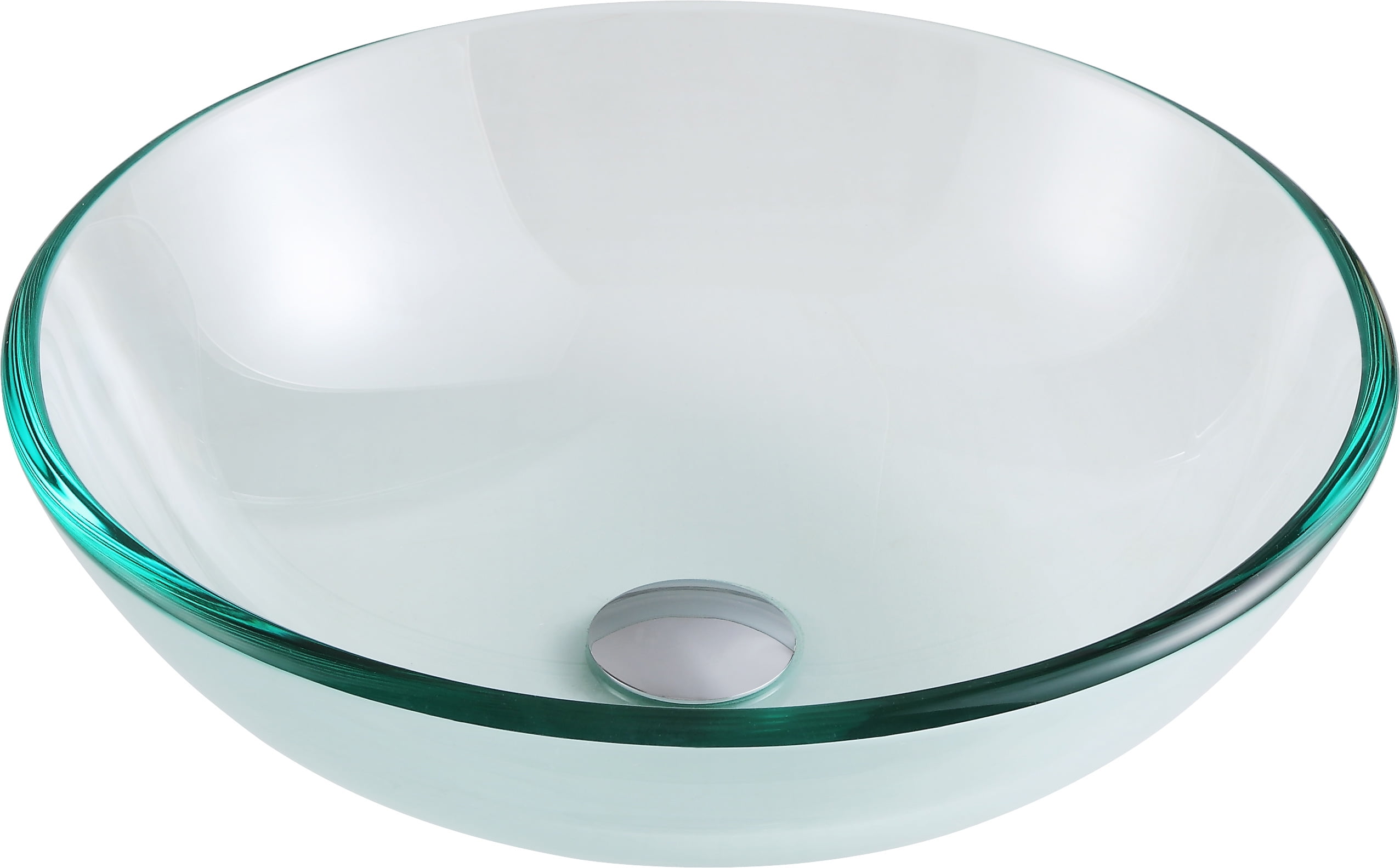 Lustrous Clear Round Glass Above-Counter Vessel Sink