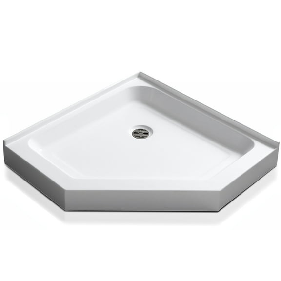 ANZZI Neo-Angle Double Threshold Shower Base Randi Series, Shower Base 36 x 36 in. White
