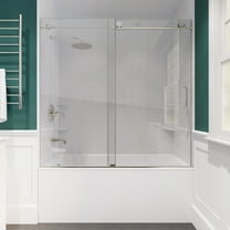 ANZZI Raymore Series 60 in. W x 62 in. H Frameless Sliding Tub Door in Brushed Nickel