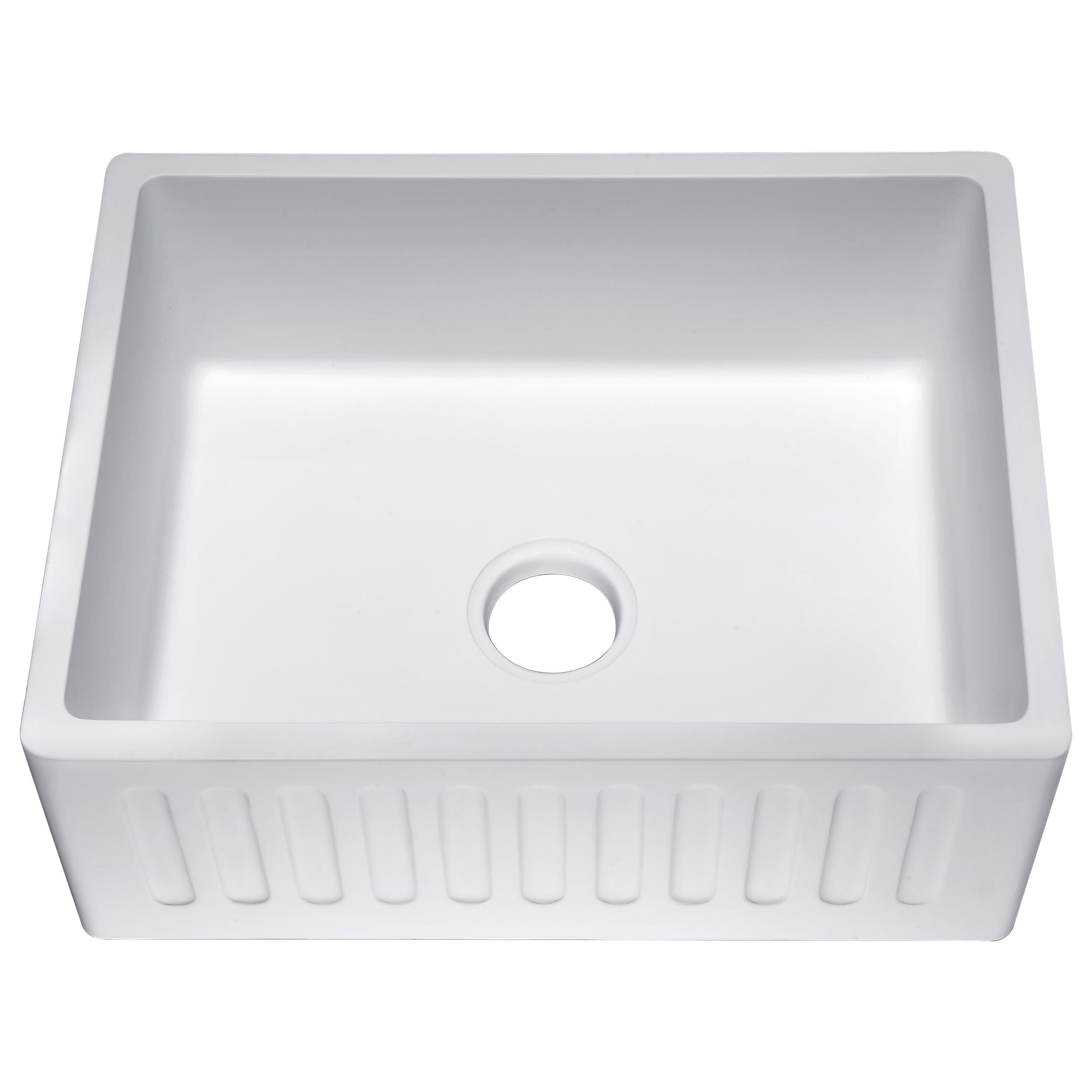 Matte White Stone Farmhouse Single Bowl Kitchen Sink