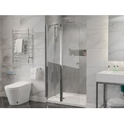 ANZZI Romance Series 72 x 33.5 In. Frameless Swinging Shower Door in Chrome