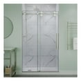thumbnail image 1 of Ozean Series 44-48"W x 76"H Frameless Shower Door with Sliding in Brushed Nickel with Tsunami Guard Tempered Clear Glass, 1 of 12