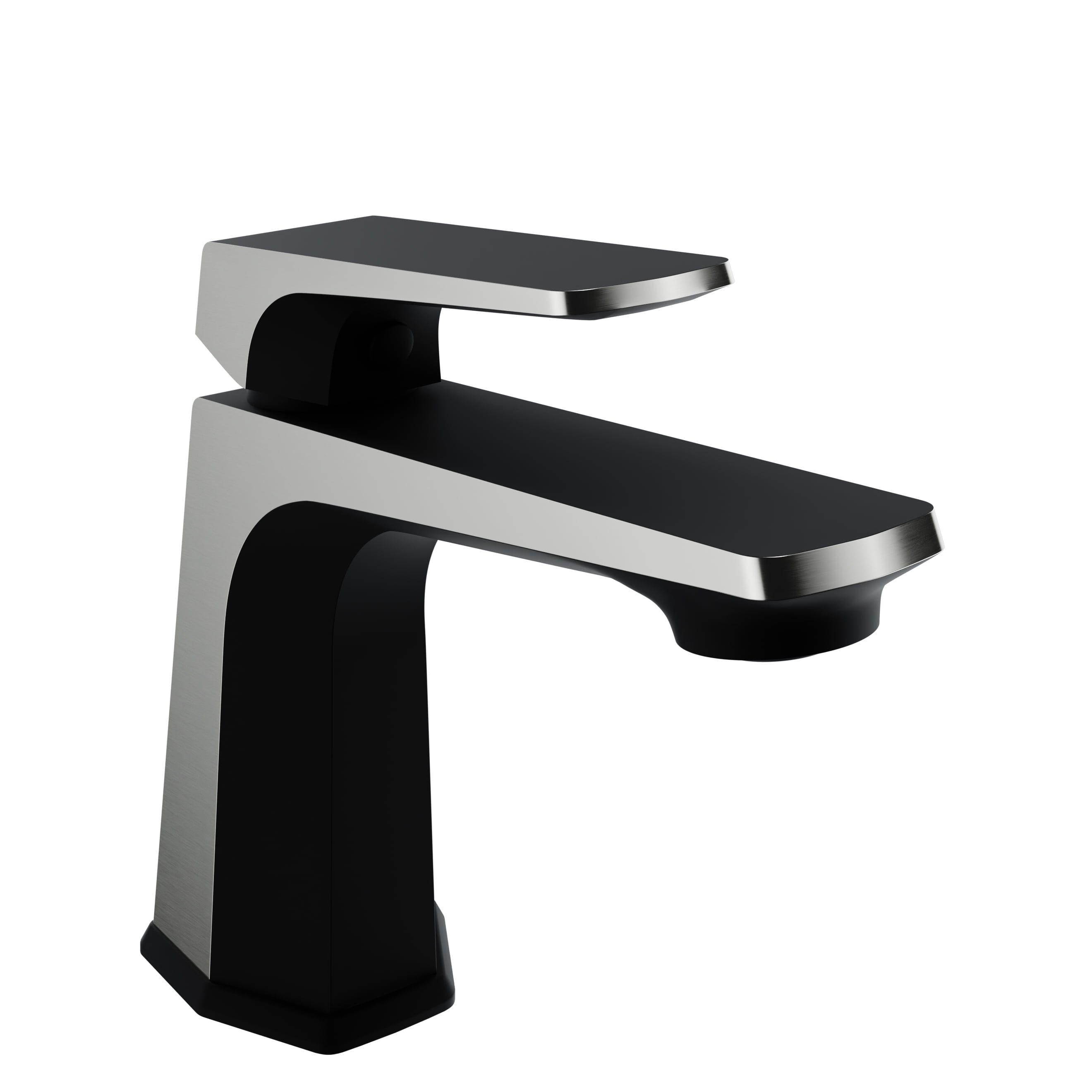 ANZZI Single Handle Single Hole Bathroom Faucet With Pop-up Drain in Matte Black & Brushed Nickel