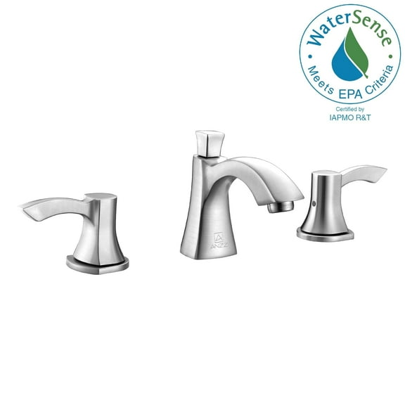 ANZZI Sonata Series 8-inch Widespread 2-handle Mid-arc Bathroom Faucet in Brushed Nickel