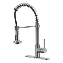 ANZZI Step Single Handle Pull-Down Sprayer Kitchen Faucet in Brushed Nickel