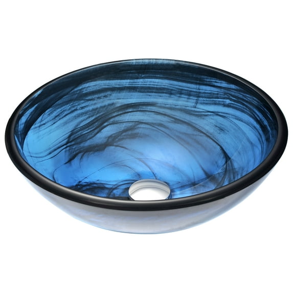 ANZZI Thalu Series Deco-Glass Vessel Sink in Sapphire Wisp