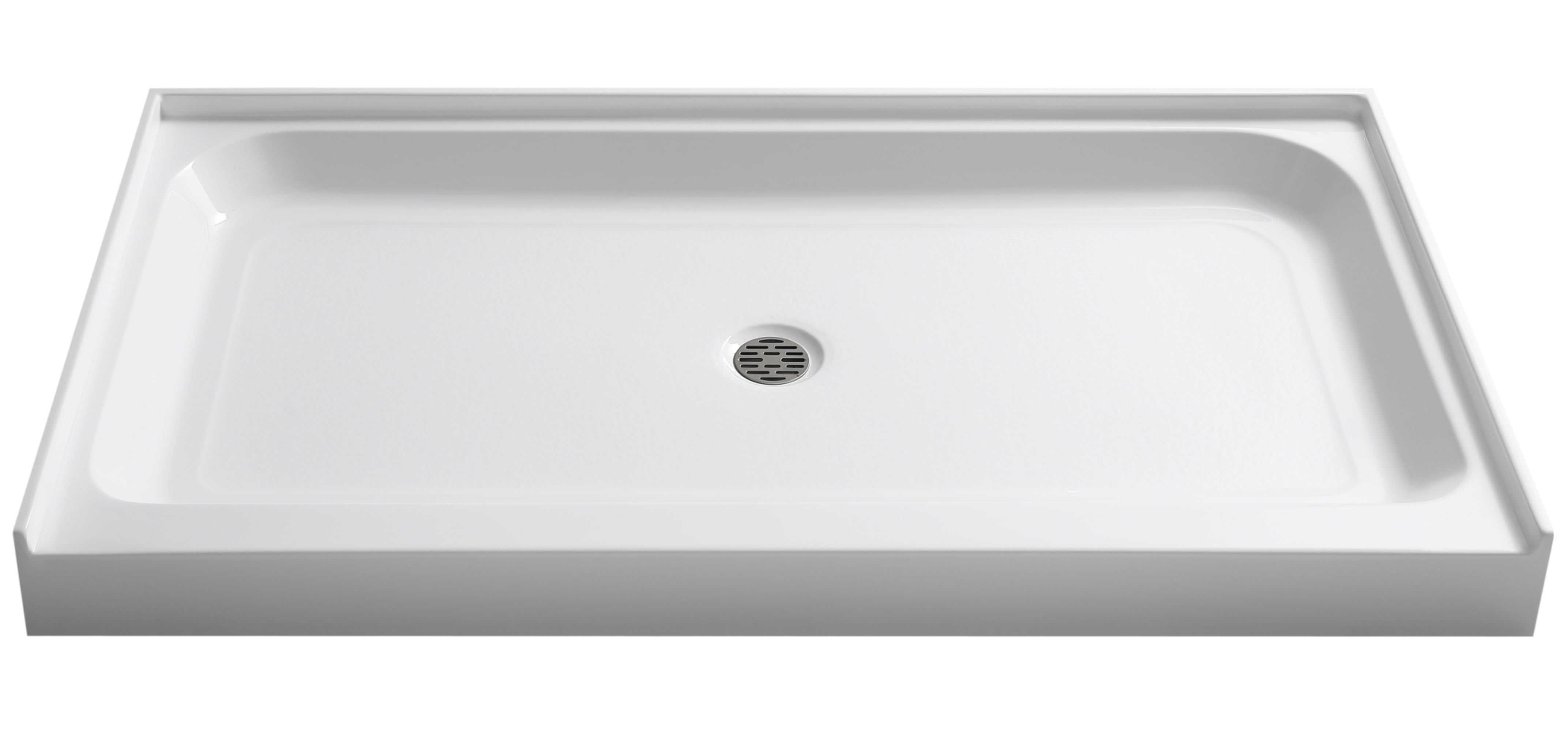 Glossy White 60" x 32" Acrylic and Fiberglass Shower Base