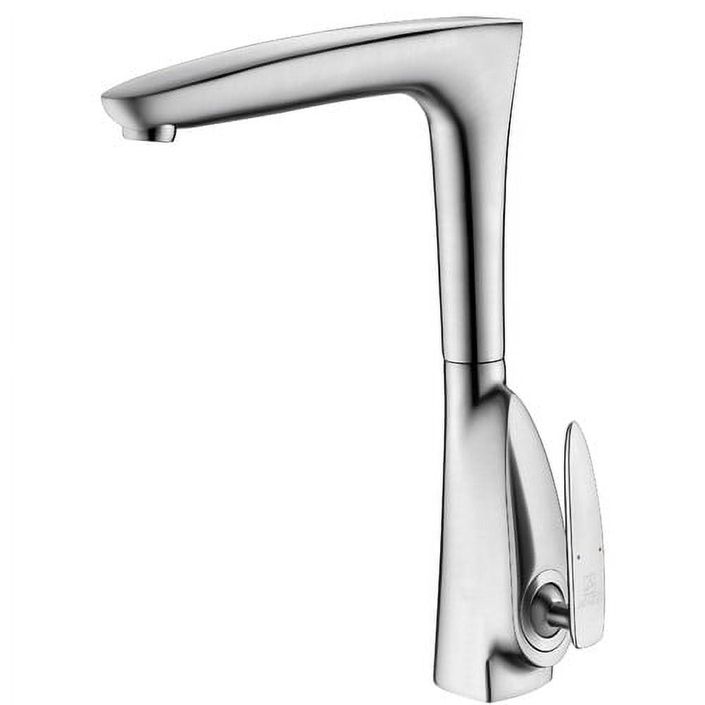 Brushed Nickel Single-Handle Kitchen Faucet with Lead-Free Brass