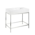 thumbnail image 1 of ANZZI Ventura 36 in. Console Sink in Brushed Nickel with Matte White Counter Top, 1 of 8
