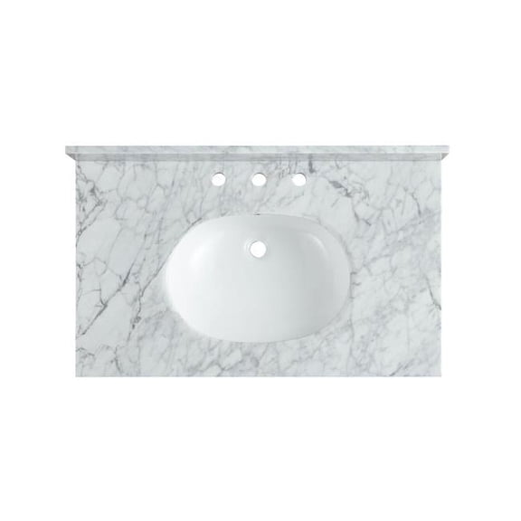 ANZZI Verona Series Carrara White Console Sinks with Single Basin 36 in.