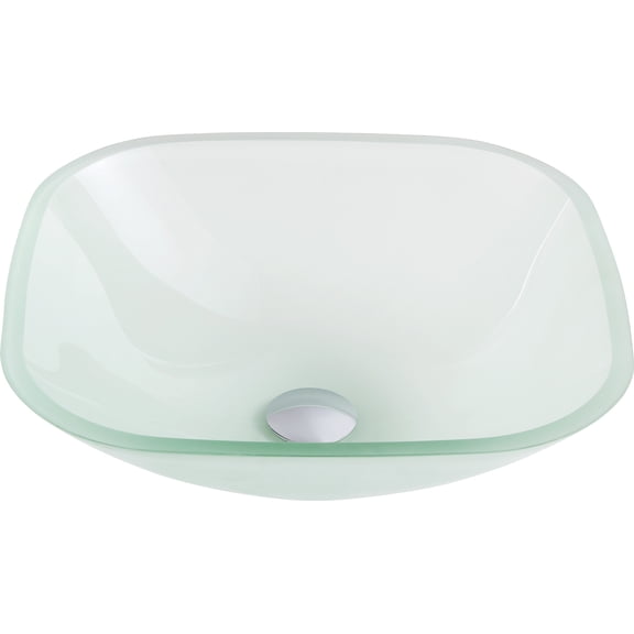 ANZZI Victor 16.5" Tempered Glass Vessel Sink in Lustrous Frosted Finish