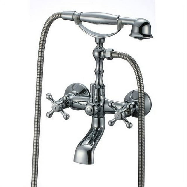ANZZI Victoria Triple Handle Wall Mounted Roman Tub Faucet with Handheld Shower
