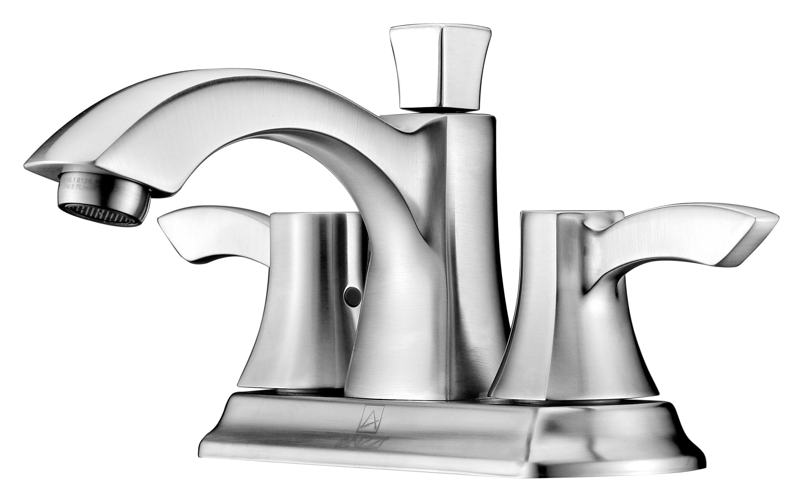Brushed Nickel Dual Handle Centerset Bathroom Faucet