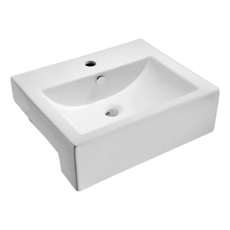 ANZZI Vitruvius Series 20.5" Ceramic Vessel Bathroom Sink in Glossy White