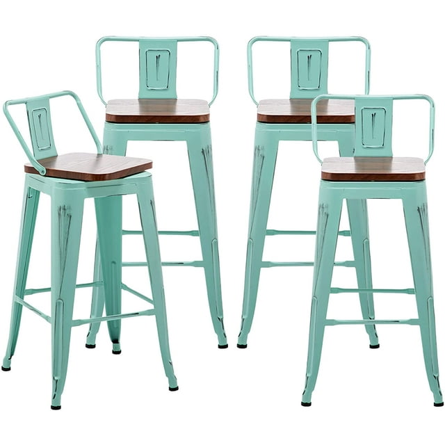 ANdeworld 26" Swivel Metal Bar Stools Set of 4 Counter Height Barstools