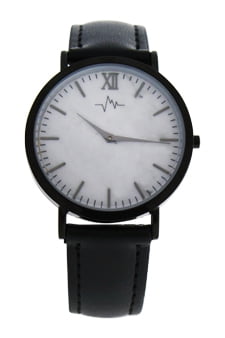AO-180 Hygge - Marble Dial/Black Leather Strap Watch