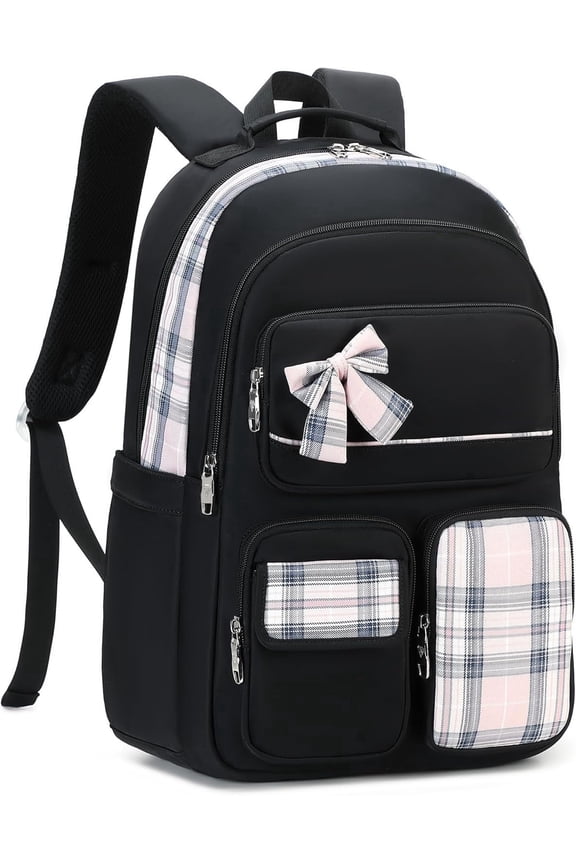 Backpack for Girls,School Backpacks for Teen,Cute College Bags for Women Students Large Bookbag 15.6 Inch Laptop Bag Back Pack Kids Kindergarten Elementary Casual Travel(black)