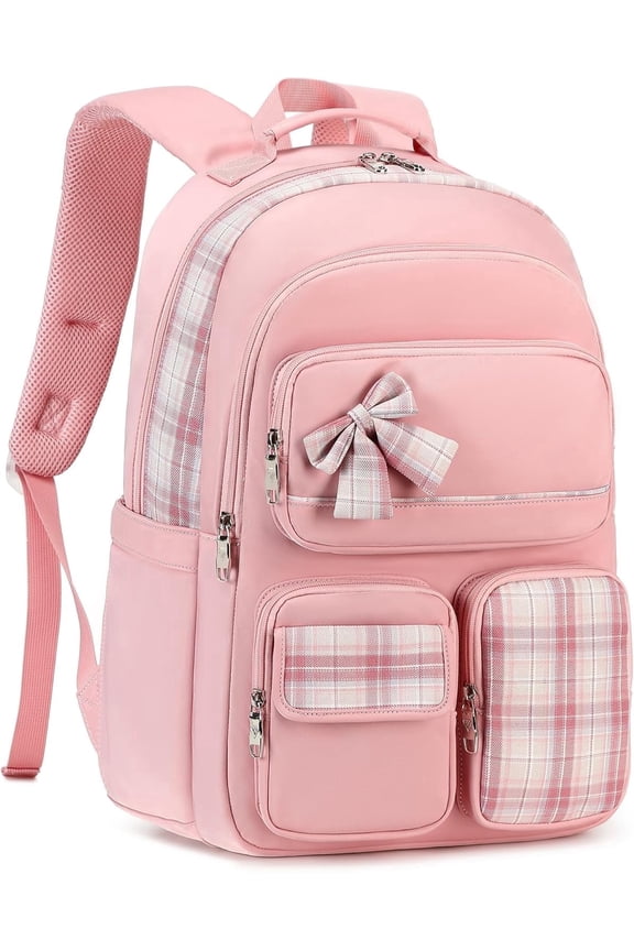 Backpack for Girls,School Backpacks for Teen,Cute College Bags for Women Students Large Bookbag 15.6 Inch Laptop Bag Back Pack Kids Kindergarten Elementary Casual Travel(PINK)