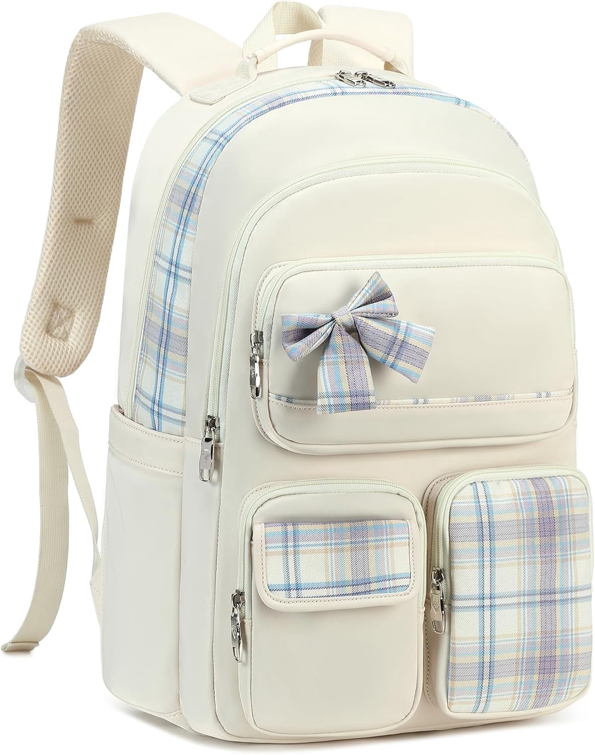 AO ALI VICTORY Backpack, large-capacity school bag, 15.6-inch laptop bag, casual travel and daily backpack College Backpacks Backpack Set Anti Travel Back Pack Large Bookbags forTeens Women(white）