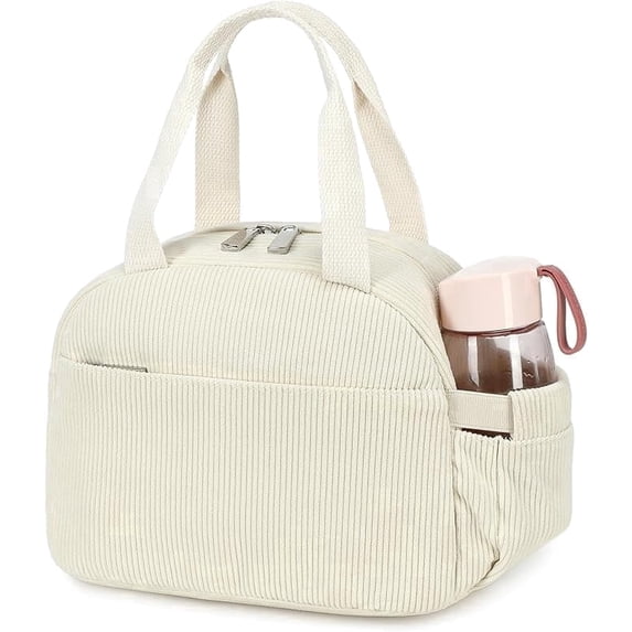 AO ALI VICTORY Lunch Box Lunch Bag Insulated Lunchbox Cute Reusable Lunch Tote bags for School Work Picnic for Kids Girls Women(Beige)