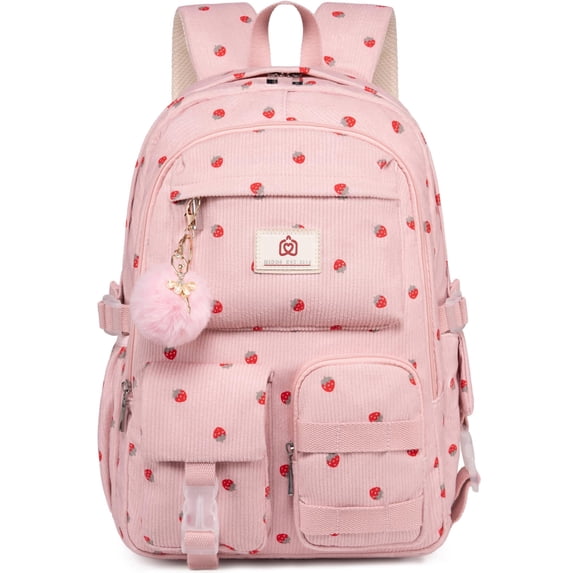 AO ALI VICTORY School Backpack for Teens Girls Women 15.6 Inch Laptop College Backpacks Corduroy Work Bag Kids Elementary Middle High Campus Bookbag Students Pack Travel Daypack Womens