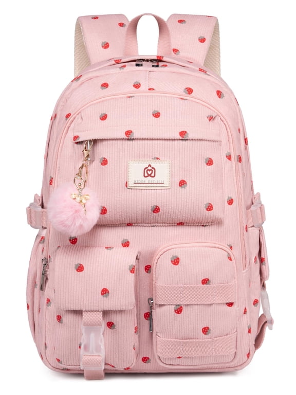 School Backpack for Teens Girls Women 15.6 Inch Laptop College Backpacks Corduroy Work Bag Kids Elementary Middle High Campus Bookbag Students Pack Travel Daypack Womens