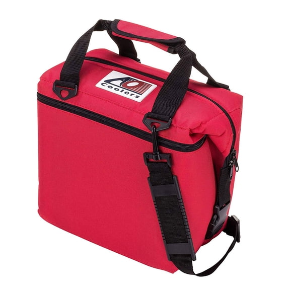 AO Coolers AO24CH 24 Can Portable Soft Cooler with High-Density Insulation, Red